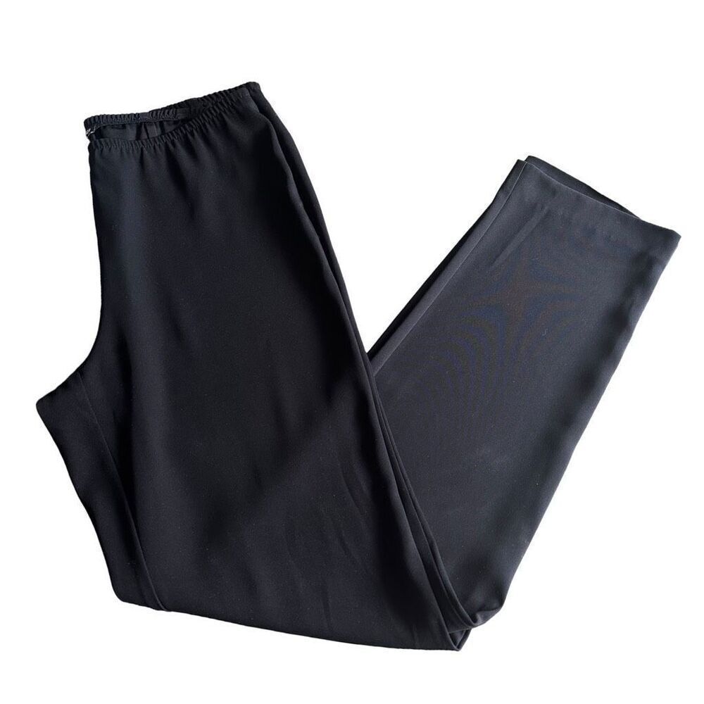 Eileen Fisher Slim Side-Zip Black Pants size Small